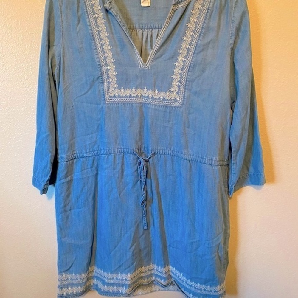 Long Sleeve Mini Denim Dress